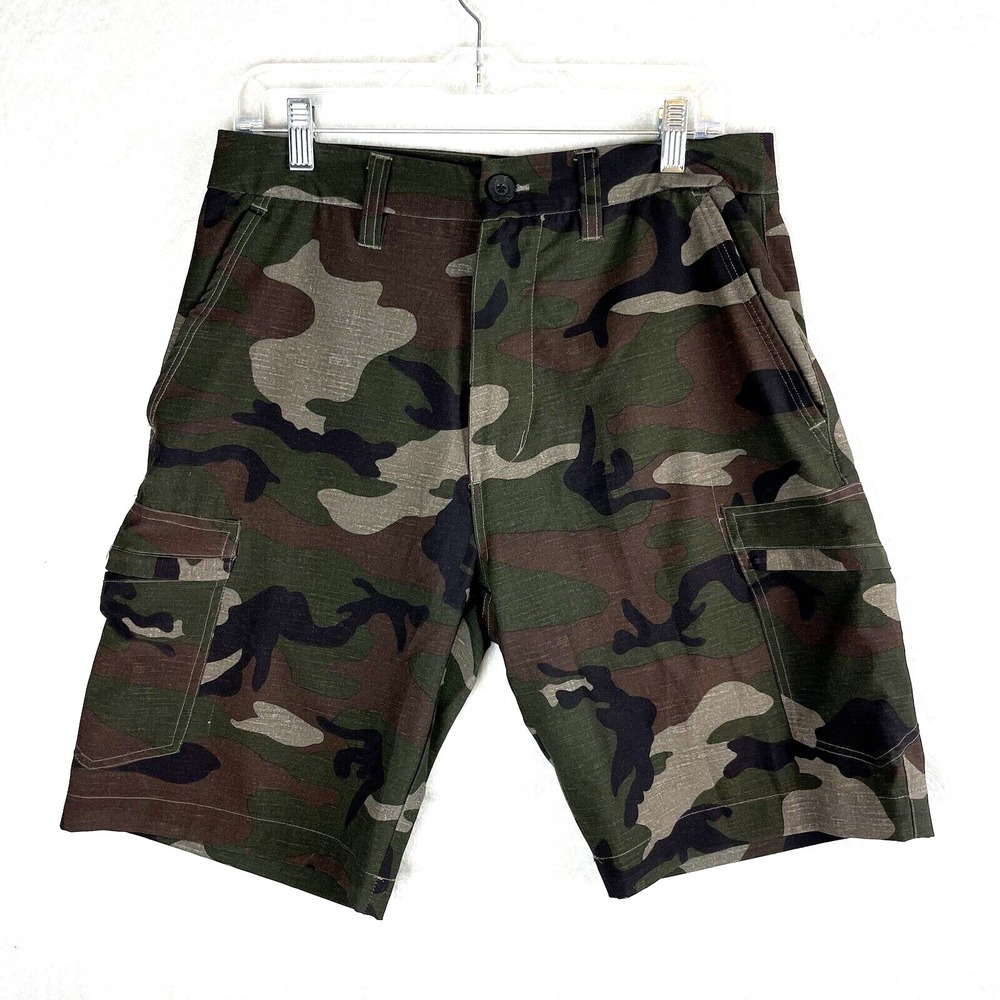 💣2/$20 CSG Camo‎ Cargo Shorts Men's 30 Camo Green Ripstop Hiking Y2K